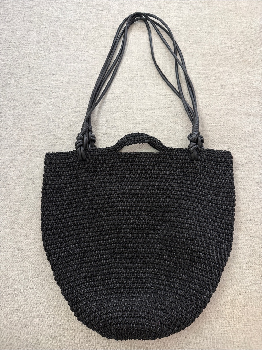 Cleobella Black Woven Tote with Double Strap Handles